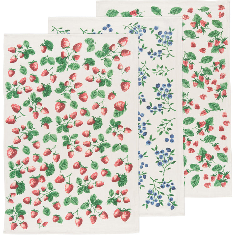 Berry Patch Baker's Floursack Dishtowels Set of 3