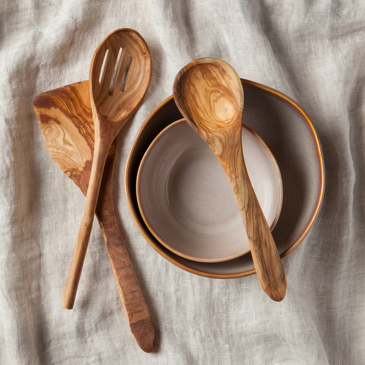 Olive Wood Curved Spoon
