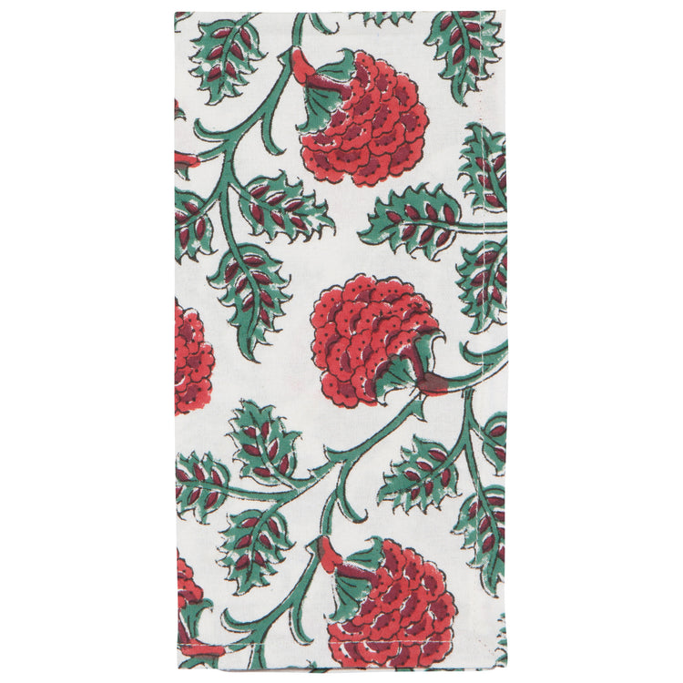 Carnation Block Print Napkins Set of 4