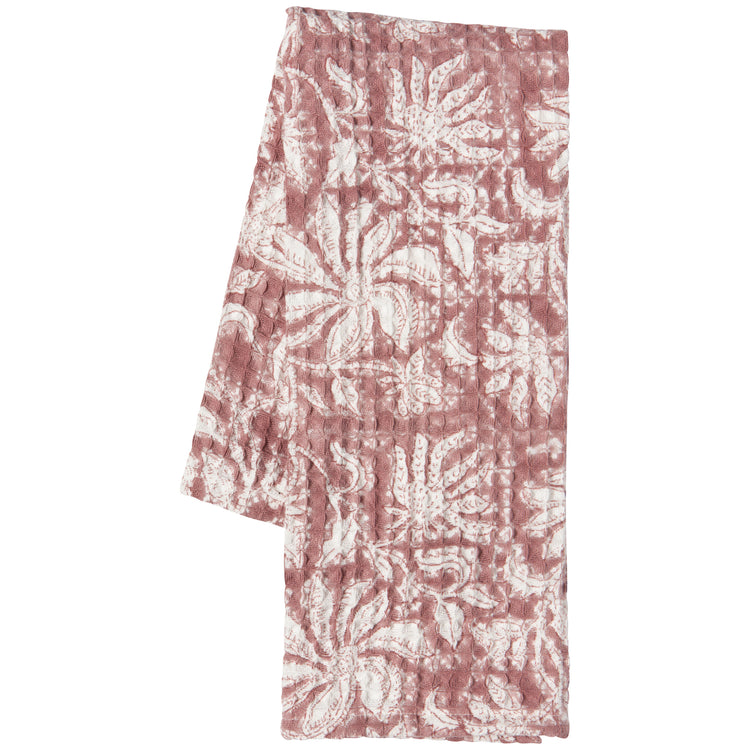Paradise Block Print Waffle Dishtowel