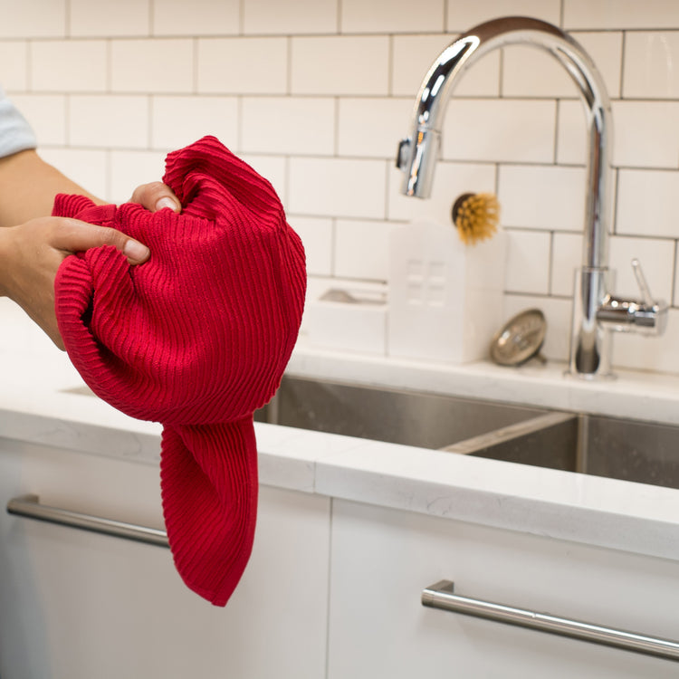 Ripple Red Dishtowel