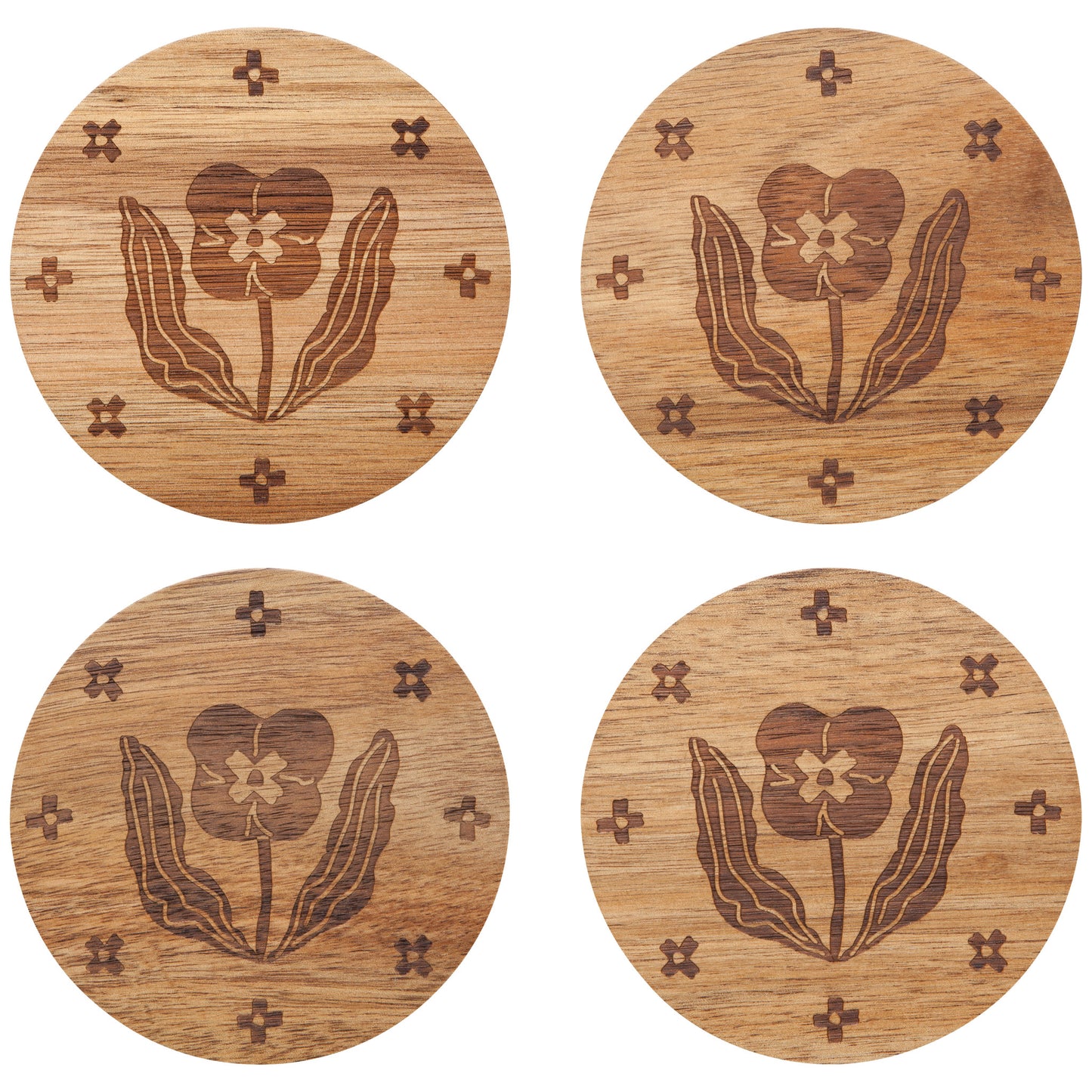 Teppi Engraved Coasters Set of 4