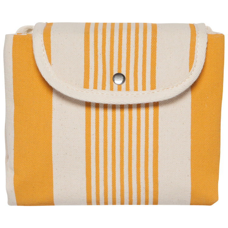 Ochre Stripe Folding Insulated Tote