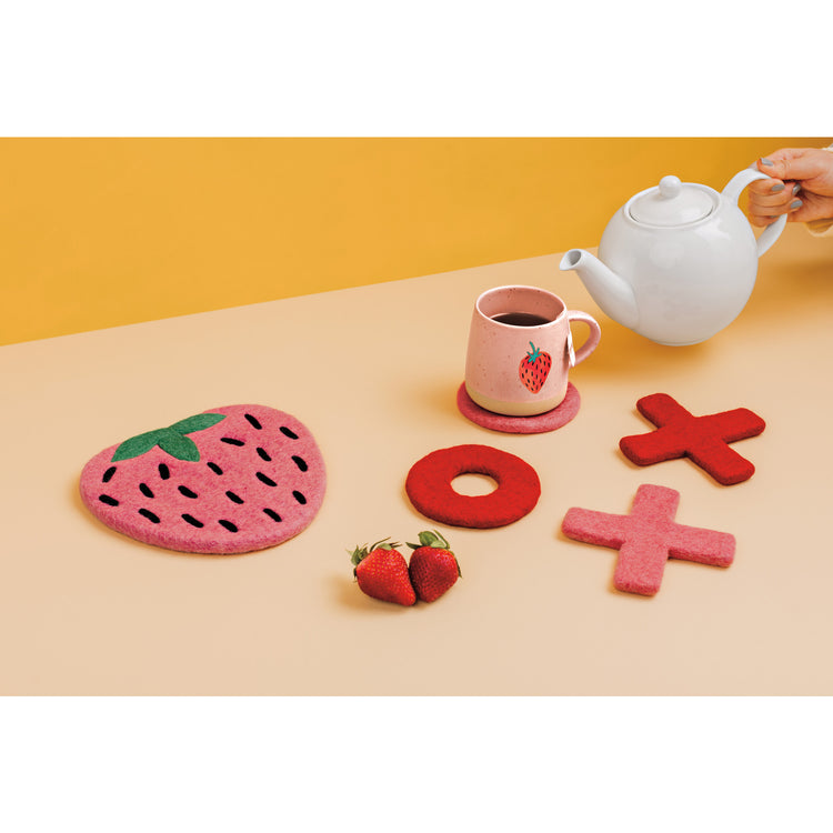 XO Felt Wool Coaster Set of 4