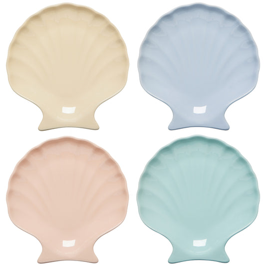 Seaside Shells Appetizer Plates Set of 4