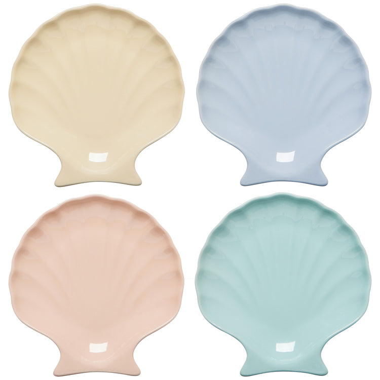 Seaside Shells Appetizer Plates Set of 4