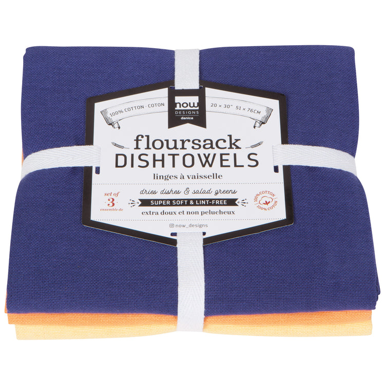 Dusk Apricot Sunray Floursack Dishtowels Set of 3