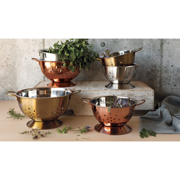 Steel Rose Gold Colander Large
