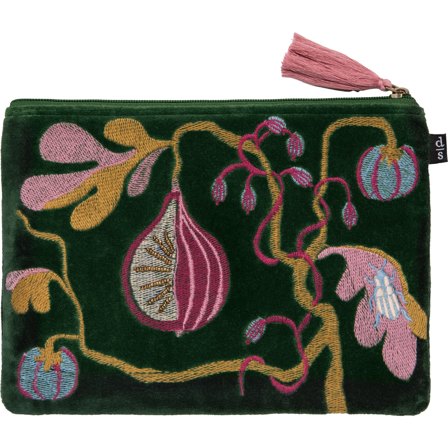 Pome Embroidered Flat Pouch