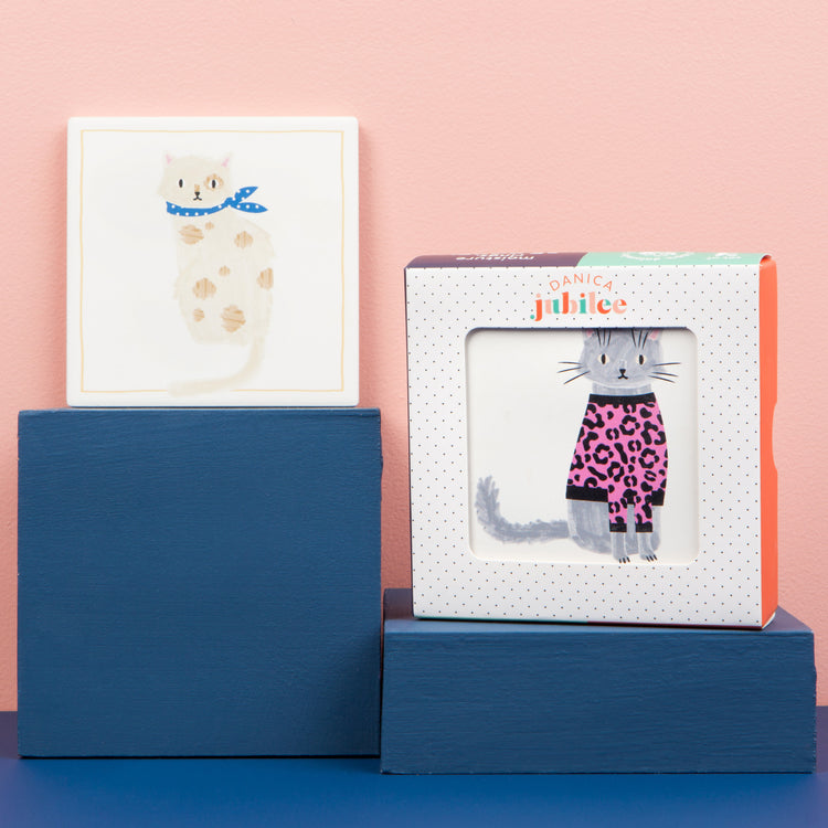 Feline Fine Soak Up Coaster Set of 4