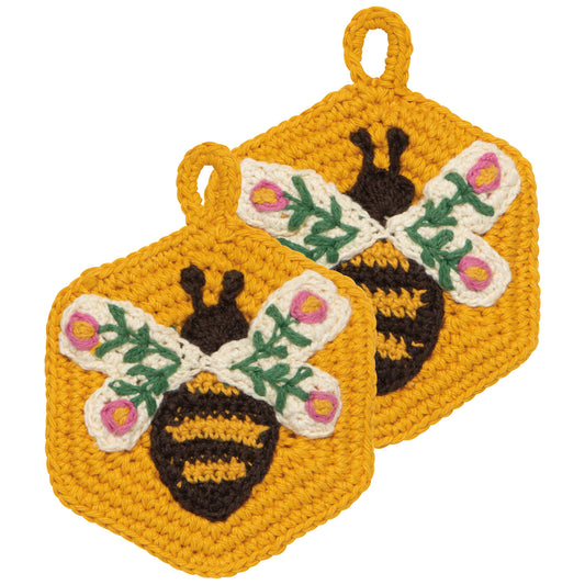 Bee Garden Crochet Sponges Set of 2