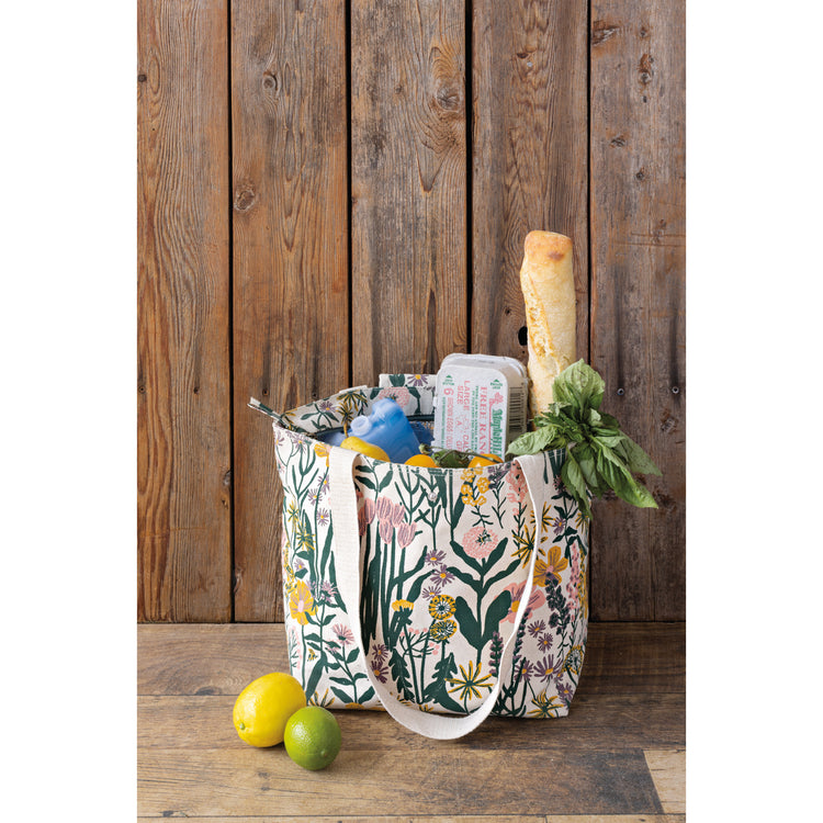 Bees & Blooms Folding Insulated Tote