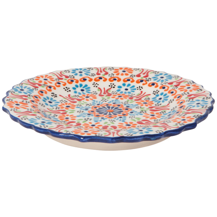 Hand-painted Turkish 7.5 inch Plate - Evani White