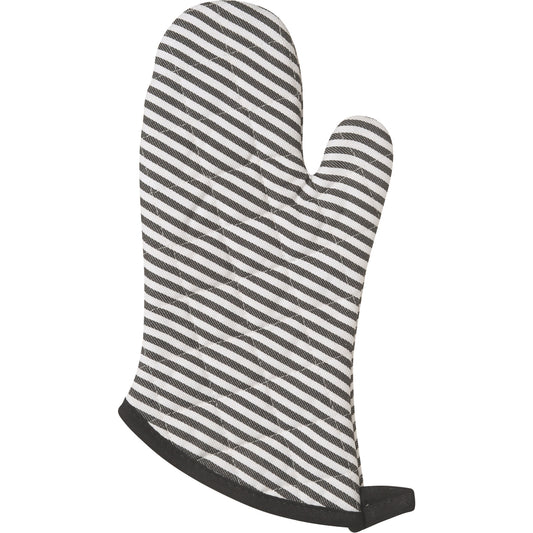 Superior Black Narrow Stripe Oven Mitt