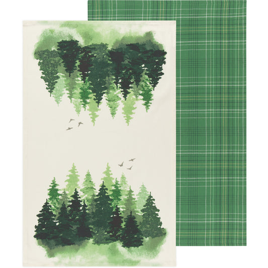 Woods Coordinated Dishtowels Set of 2