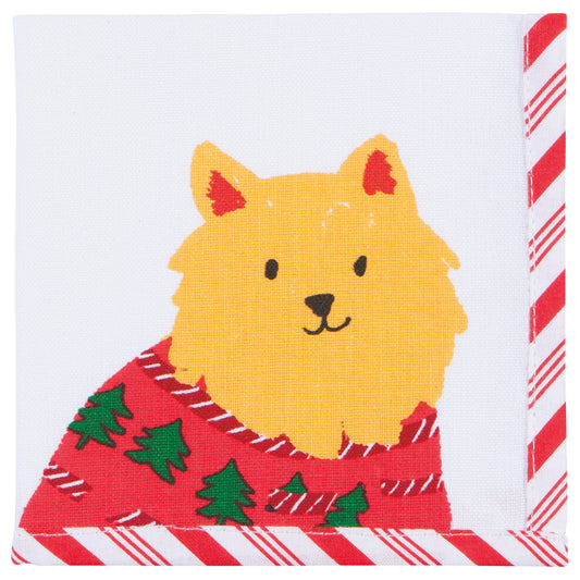 Holiday Hounds Cocktail Napkins Set of 4