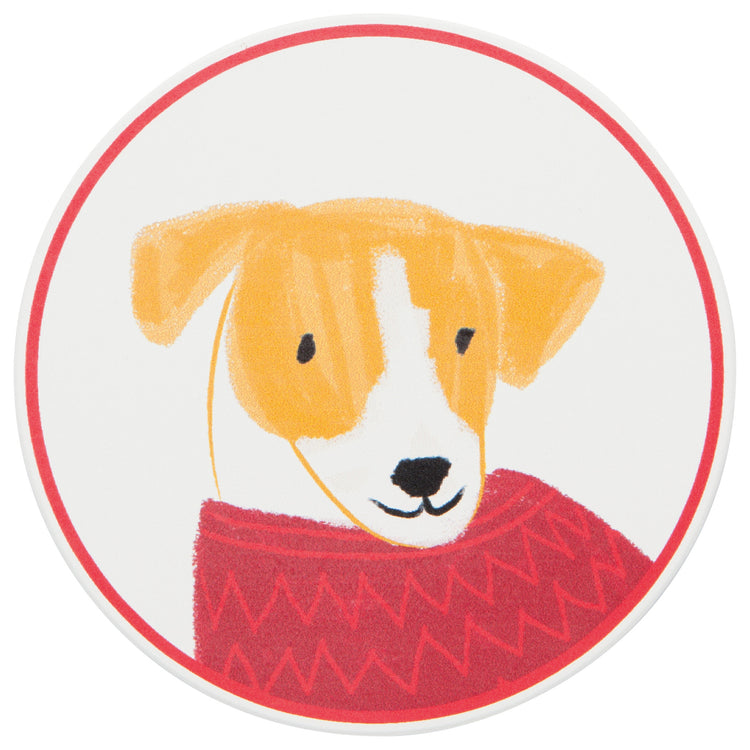 Holiday Hounds Soak Up Coasters Set of 4