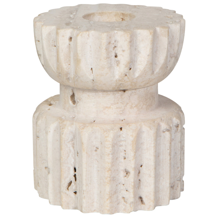 Iona Travertine Candle Holder Short