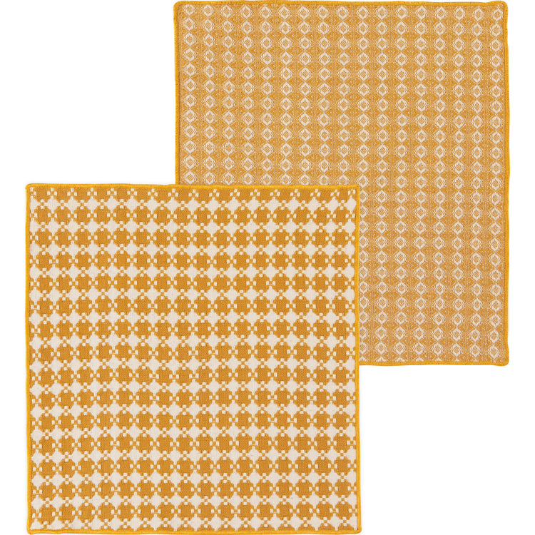 Ochre Assorted Woven Dishcloths Set of 2