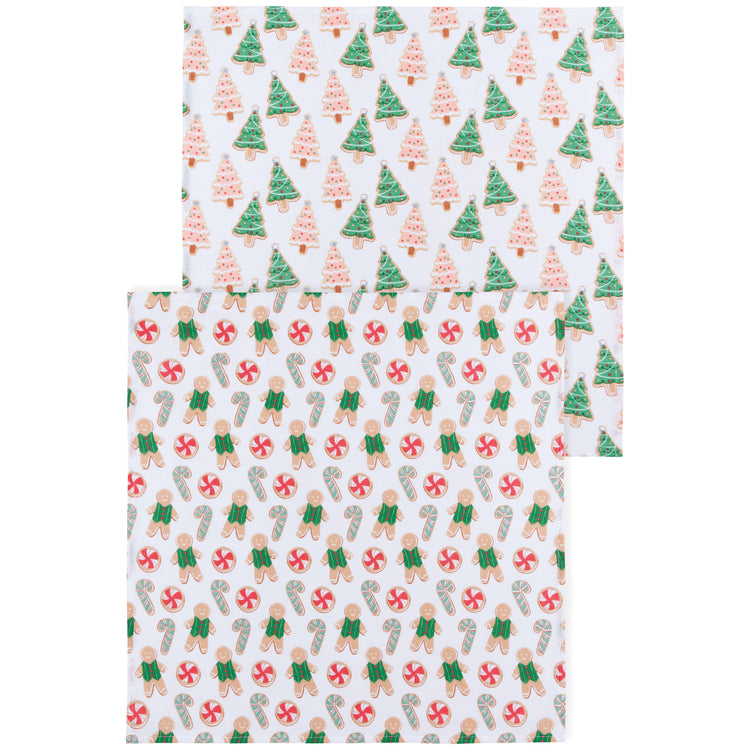Cookie Exchange Christmas Floursack Dishtowels Set of 2