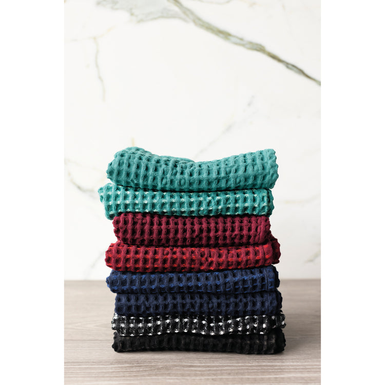 Second Spin Black Waffle Dishtowel Set of 2