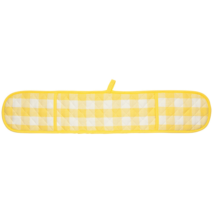 Lemon Yellow Check Double Oven Mitt