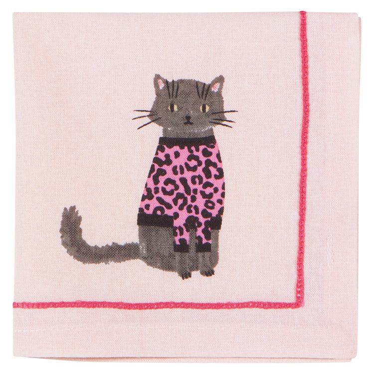 Feline Fine Cocktail Napkins Set of 4
