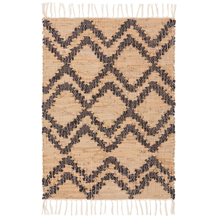 Tetra Recycled Leather Chindi Rug 2 x 3 ft
