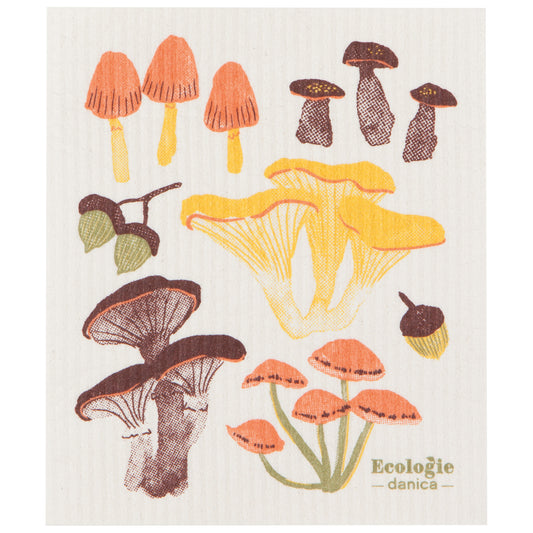 Field Mushrooms Swedish Sponge Cloth