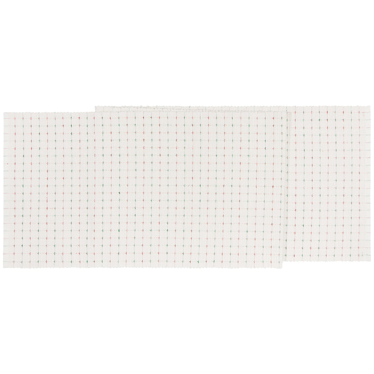 Natural Red Green Ribbed Christmas Runner