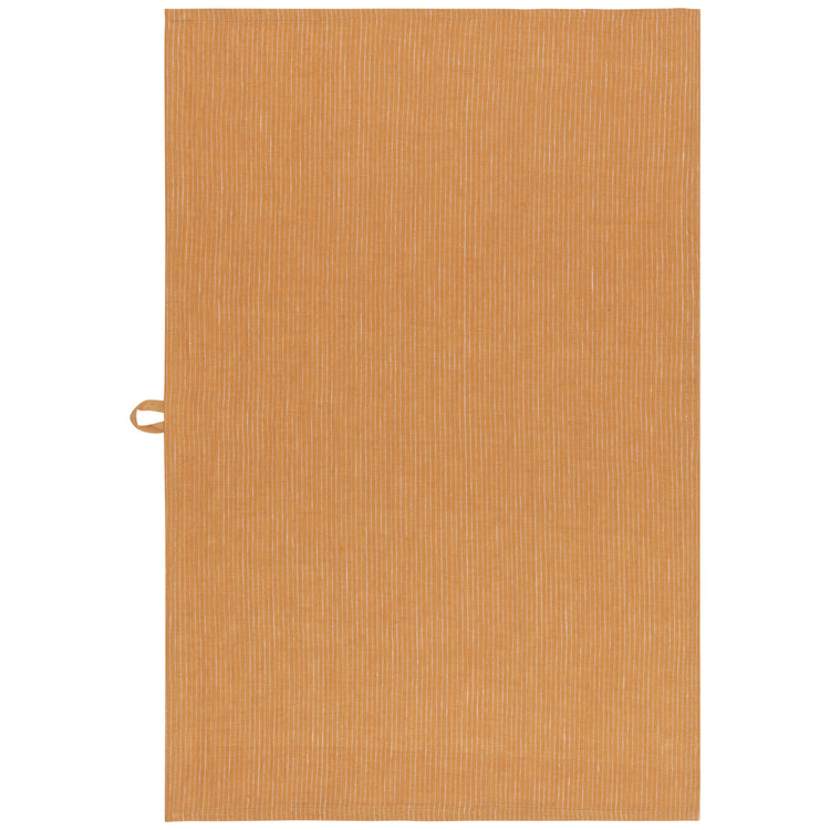 Ochre Pinstripe Linen Dishtowel