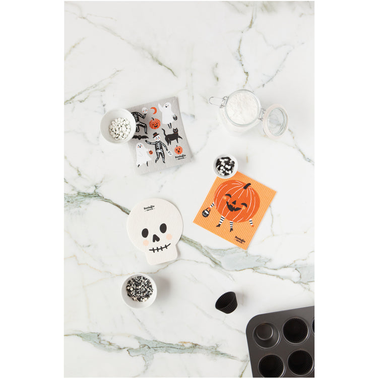 Boo Crew Pumpkin Swedish Dishcloth