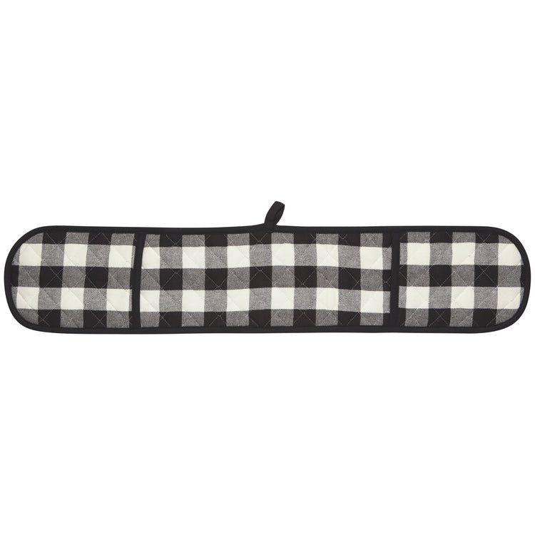 Black Check Double Oven Mitt