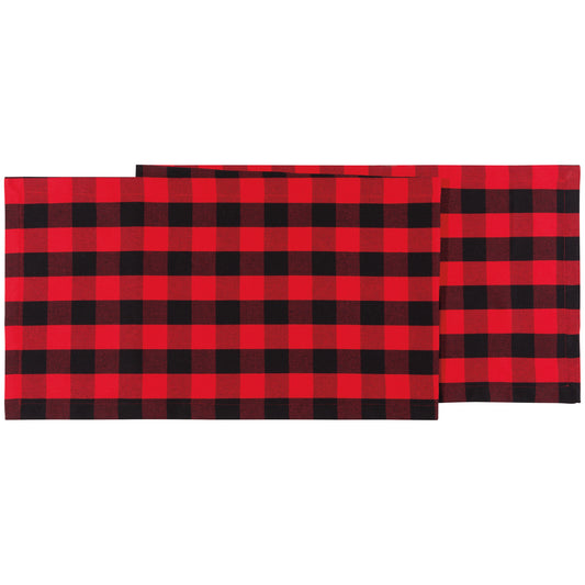 Red Buffalo Check Second Spin Table Runner