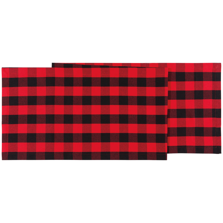 Red Buffalo Check Second Spin Table Runner