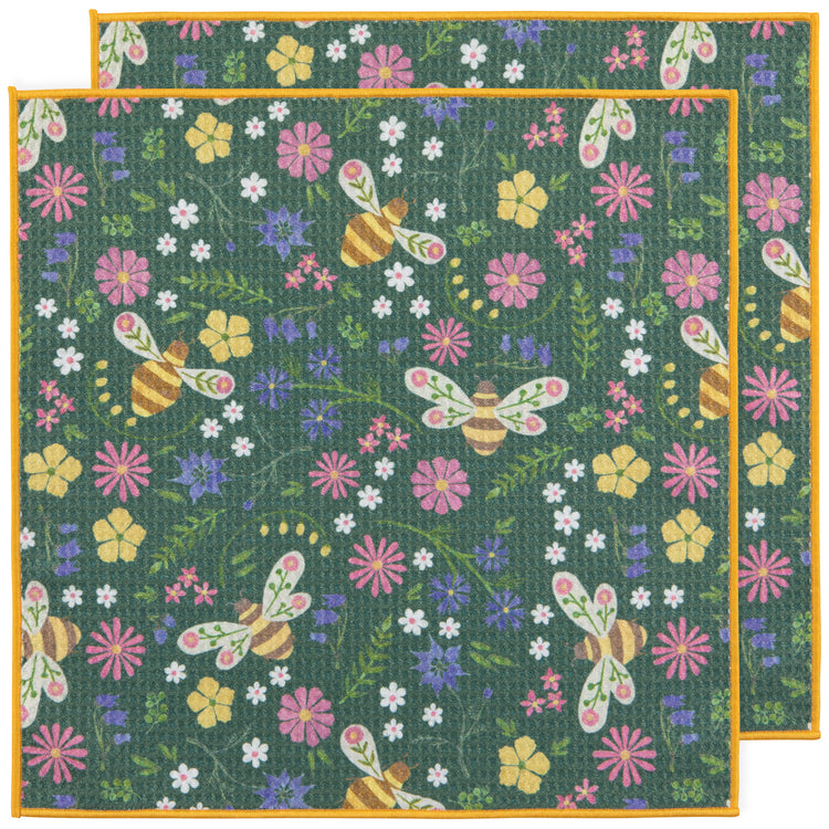 Bee Garden Recycled Microfibre Dishcloths Set of 2