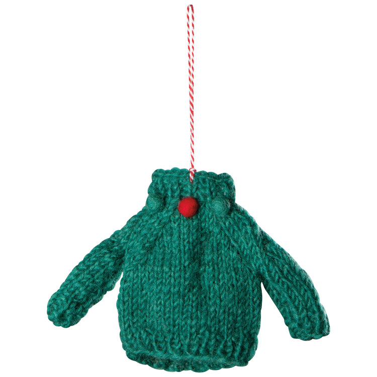 Merry Knitmas Felt Christmas Tree Ornaments - 3 Assorted Styles