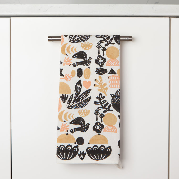 Myth Block Print Dishtowel