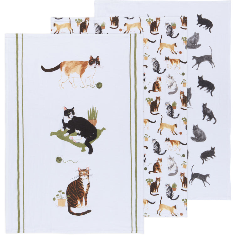 Cat Collective Bakers Floursack Dishtowels Set of 3