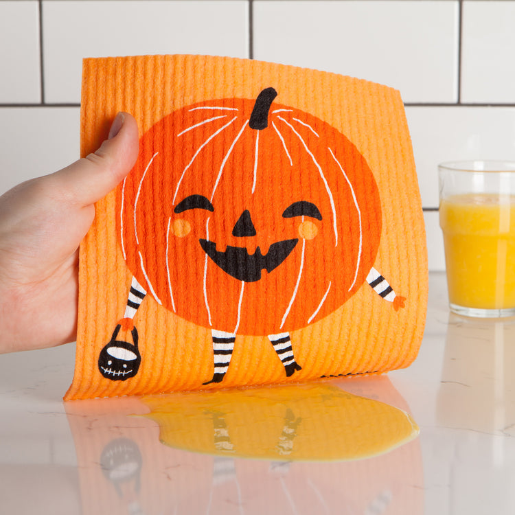 Boo Crew Pumpkin Swedish Sponge Cloth