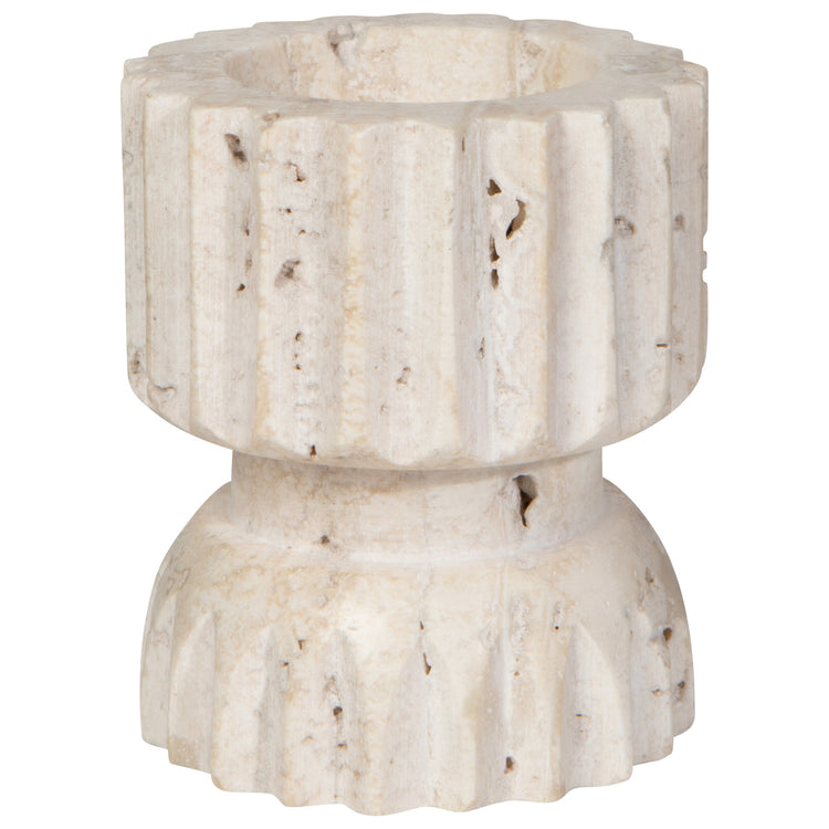 Iona Travertine Candle Holder Short