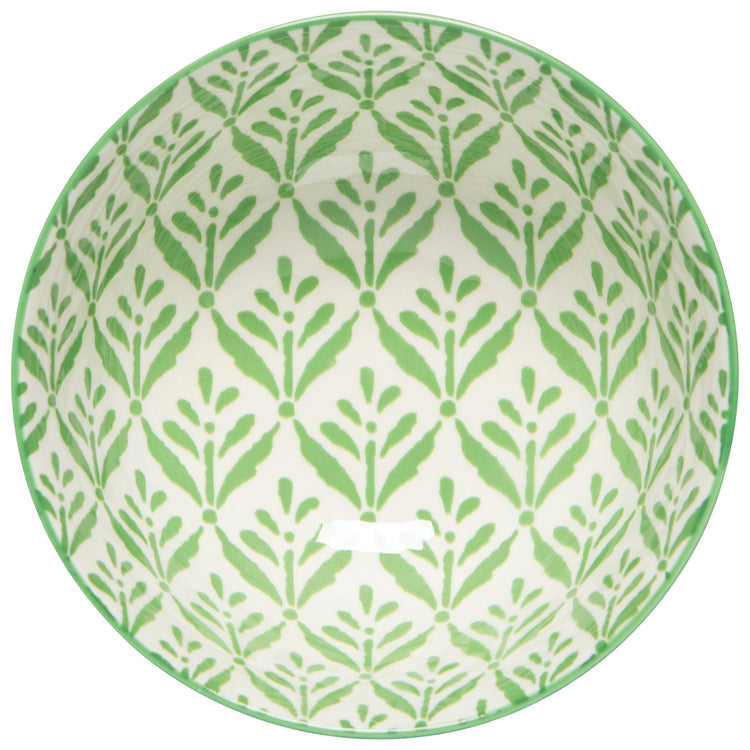 Green Leaf Stamped Bowl 4 inch
