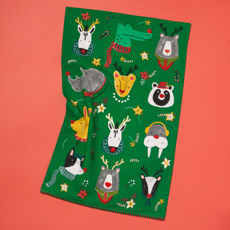 Rudolph Imposter Christmas Dishtowel