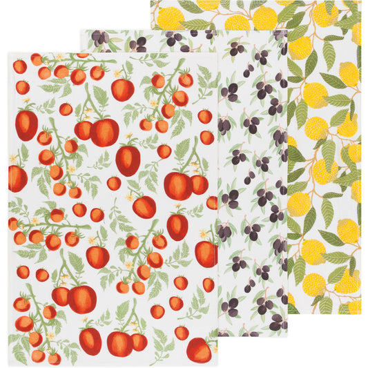 Mediterranean Baker's Floursack Dishtowels Set of 3