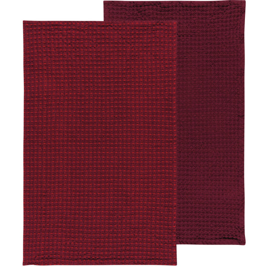 Second Spin Burgandy Waffle Dishtowel Set of 2