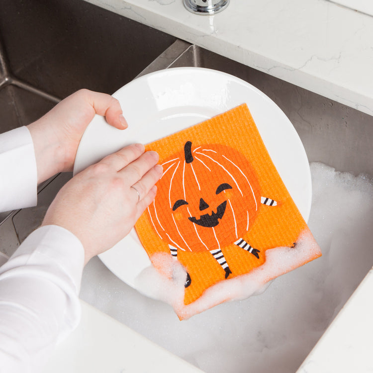 Boo Crew Pumpkin Swedish Sponge Cloth