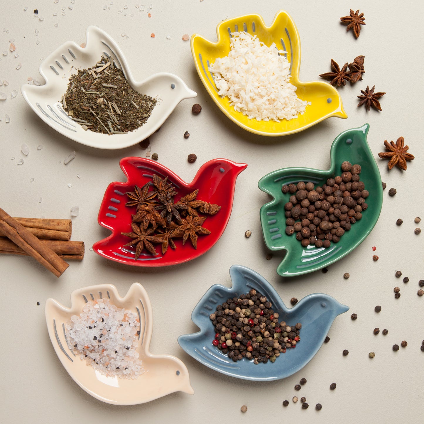 Bird Pinch Bowl Set of 6