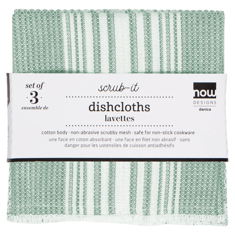 Scrub-It Elm Green Dishcloths Set of 3