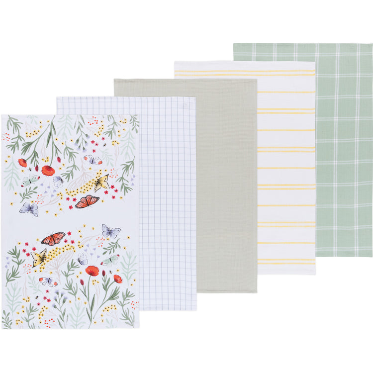 Morning Meadow Dishtowels Set of 5