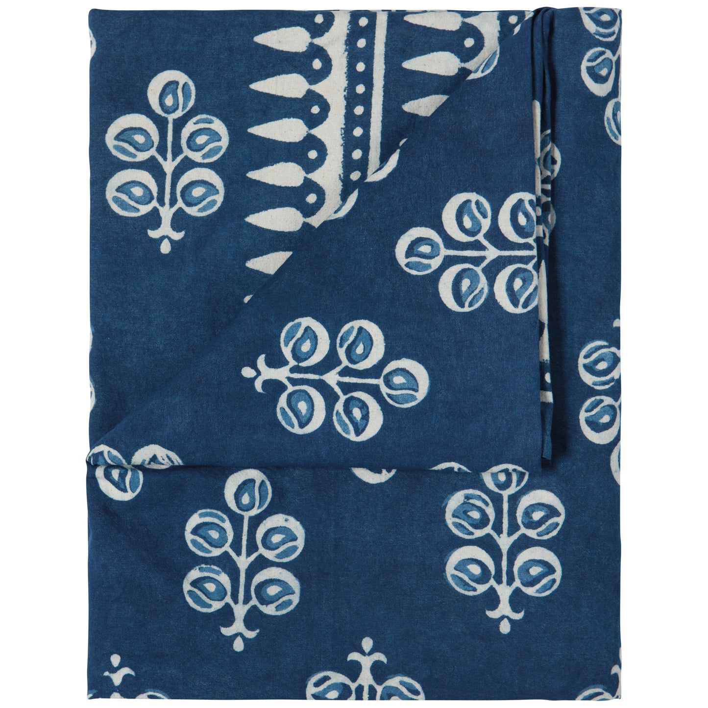 Hawthorn Block Print Tablecloth 90 x 60 inch